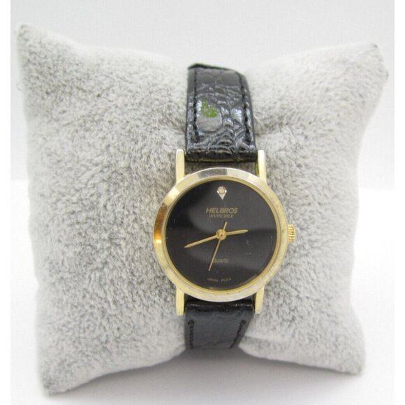 Women Helbros Invicible Quartz WR Analog 25mm Round Watch (H94) "New Battery" - Picture 1 of 8
